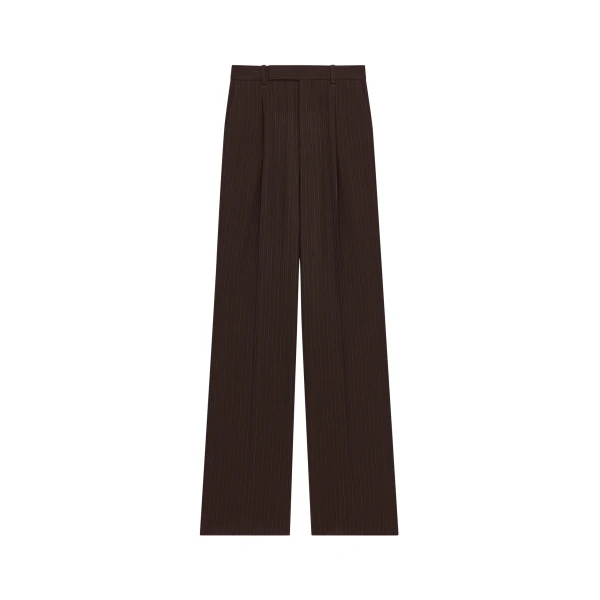 Multicolour Saint Laurent Pants in Chalk-Stripe Crepe | Tailored pants