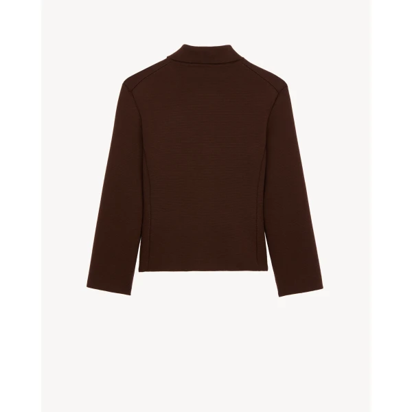 Beige Saint Laurent Polo Cardigan in Wool, Ebene, view 2 | Cardigan