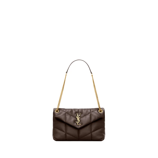 Puffer Small in Lambskin, Arabica