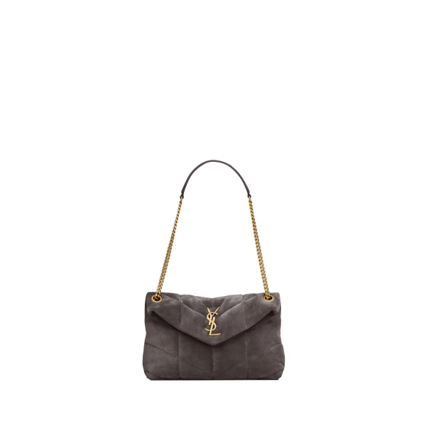 Puffer Small in Suede, Urban Grey