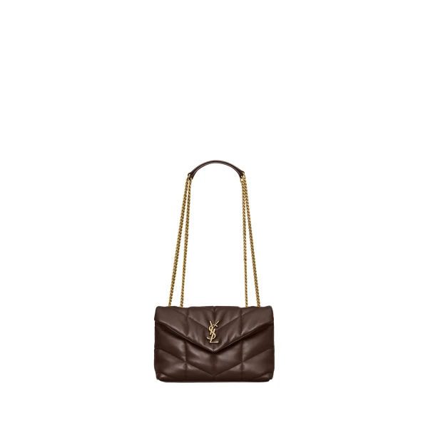 Brown Saint Laurent Puffer Toy in Lambskin | Mini Bags