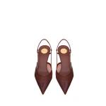 Red Saint Laurent Renée Slingback Pumps in Mesh, Vintage Bordeaux | Heels