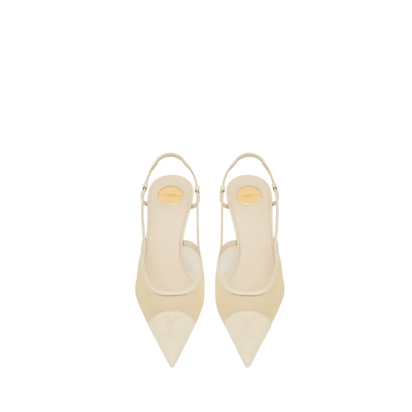 Renée Slingback Pumps in Mesh, White