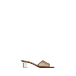 Brown Saint Laurent Sip Mule Sandals in Mesh and Patent Leather | Mules