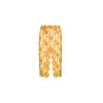 Orange Saint Laurent Split Pencil Skirt in Silicone-Coated Lace | Pencil Skirts
