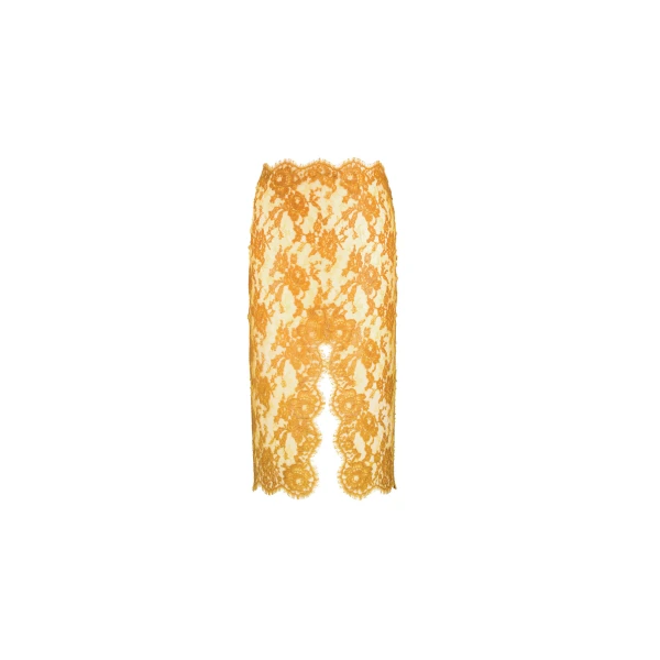 Split Pencil Skirt in Silicone-Coated Lace