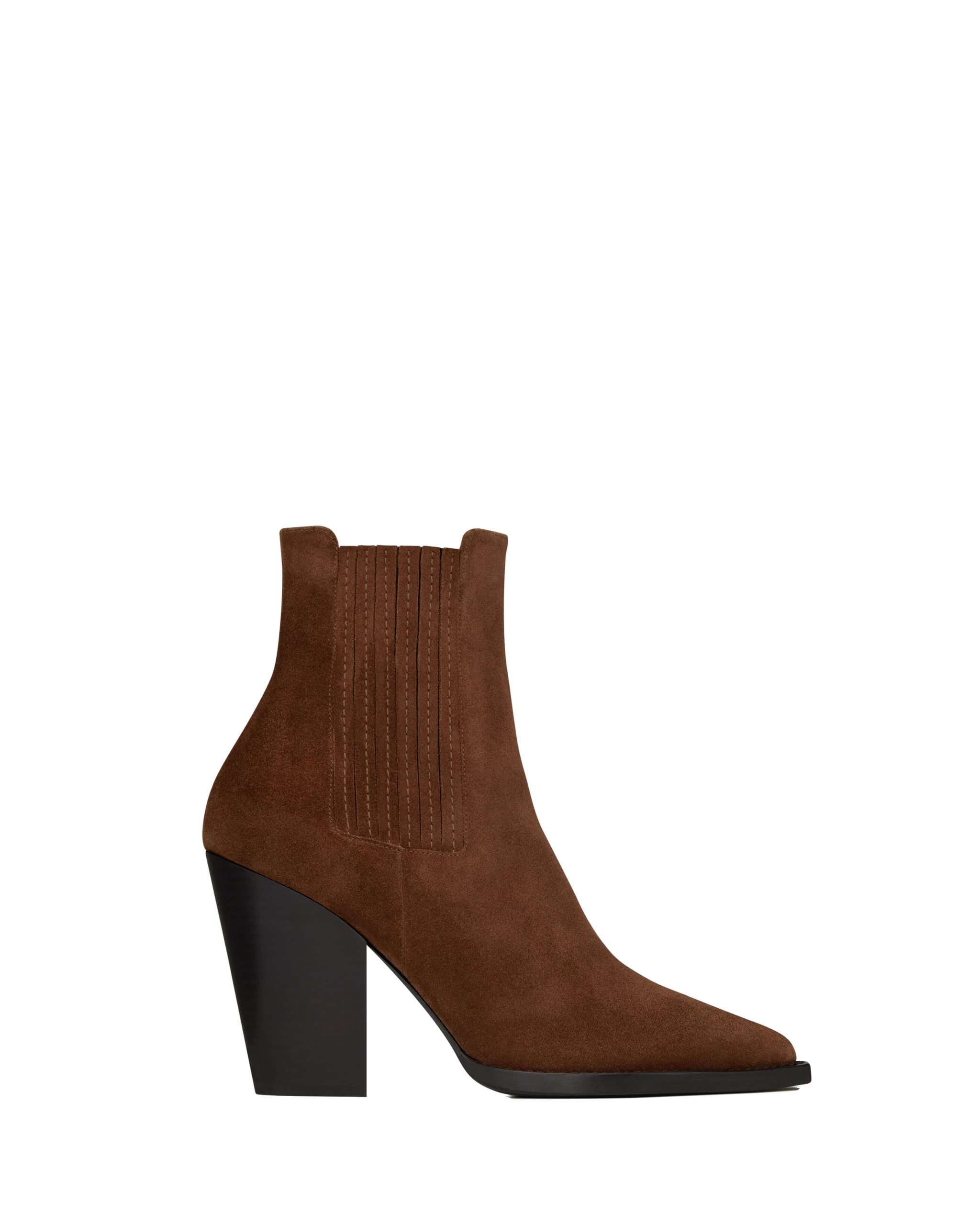 Saint Laurent Theo Chelsea Booties in Suede, Land Brown Saint Laurent Theo Chelsea Booties in Suede, Land | Boots