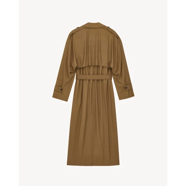 Beige Saint Laurent Trench Coat in Cotton Twill, view 2 | Trench Coat