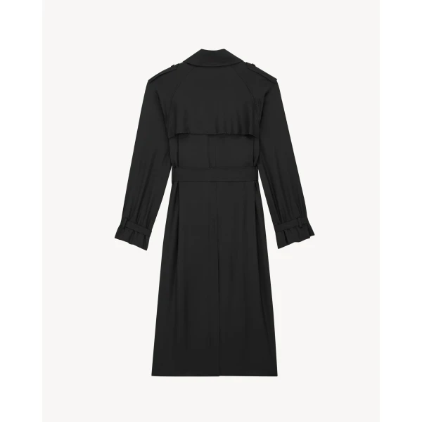 Black Saint Laurent Trench Coat in Silk, view 4 | Trench Coat