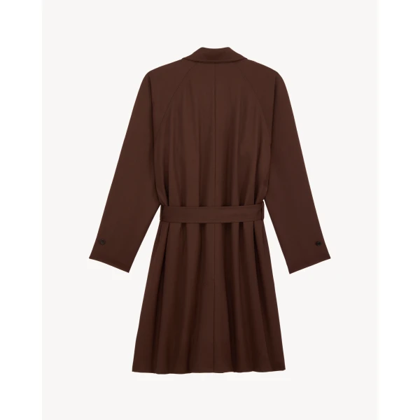 Beige Saint Laurent Trench Coat in Wool Gabardine, view 2 | Trench Coat