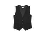 Black Saint Laurent Vest in Cashmere | Wool Coat