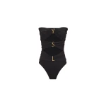 Black Saint Laurent YSL Strapless Swimsuit | Swimsuits