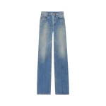 Blue Saint Laurent Yves Flared Jeans in Midi Blue Denim | Denim