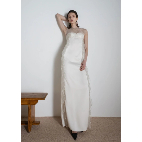 Sandra Mansour Allure Dress in Off White, view 2