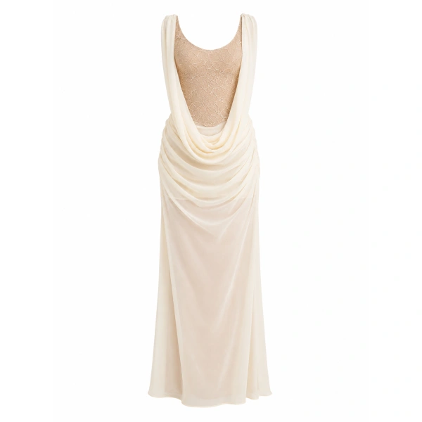 Sandra Mansour Between Two Breaths Dress in Off White
