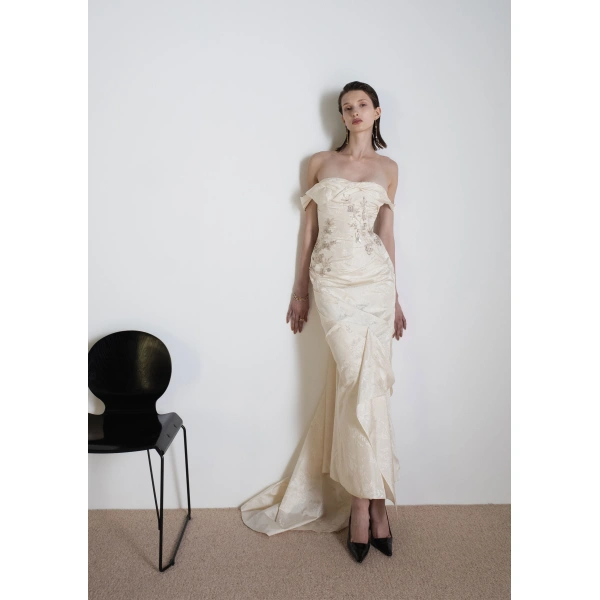 Sandra Mansour Breathless Dress in Cream, view 2