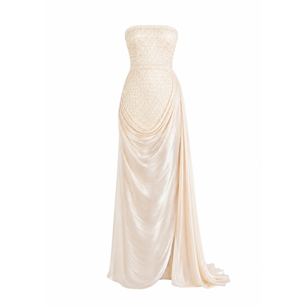 Sandra Mansour Clarté Dress in Beige