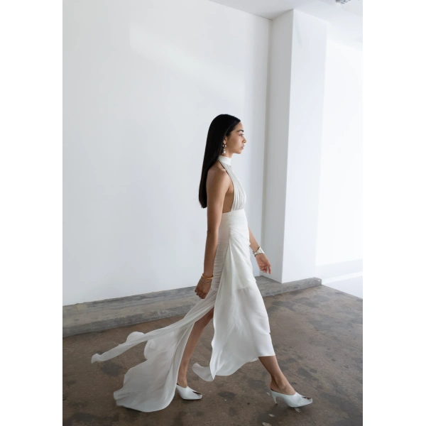 Sandra Mansour Dans le Blanc Dress in White, view 3