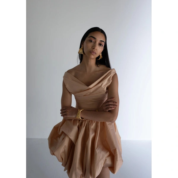 Sandra Mansour À Demi Dress in Peach, view 3