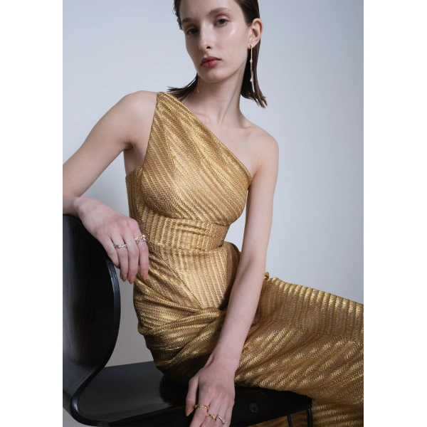 Sandra Mansour Dreamstate Dress in Gold, view 3