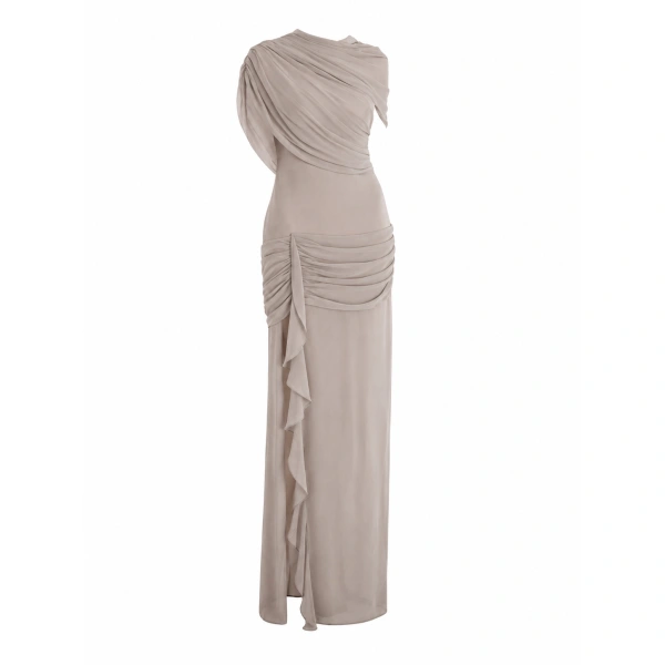 Sandra Mansour Drift Dress in Taupe