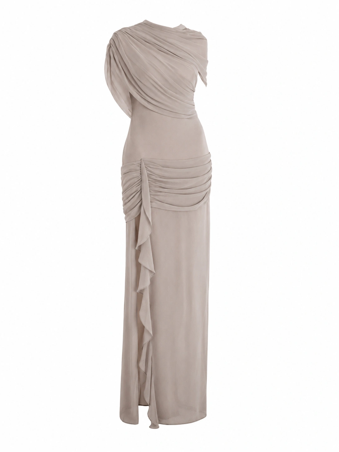 Sandra Mansour Drift Dress in Taupe | Evening Gowns | Coveti Sandra Mansour Drift Dress in Taupe