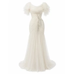Sandra Mansour Faint Halo Dress in Off White