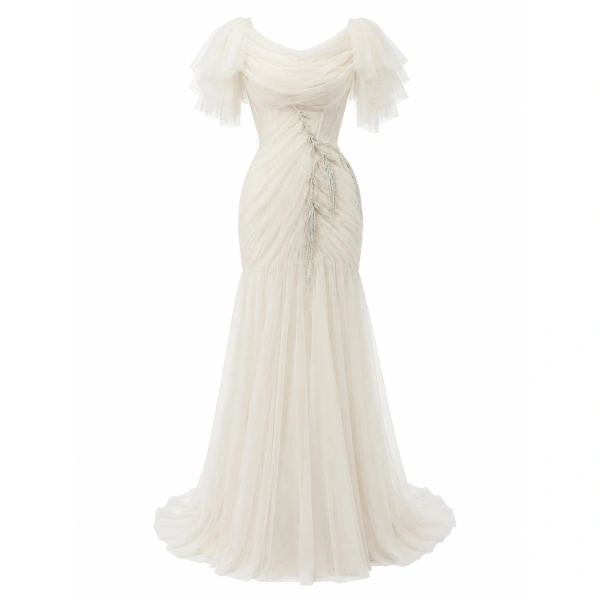 Faint Halo Dress in Off White