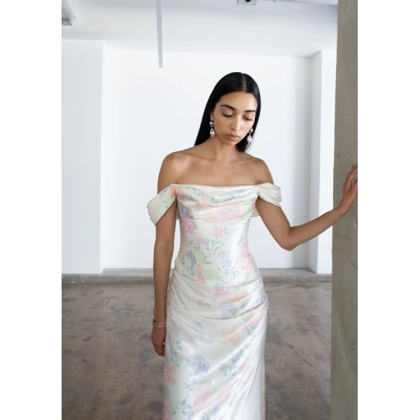 Sandra Mansour Fleur Sèche Dress in Floral Print, view 3