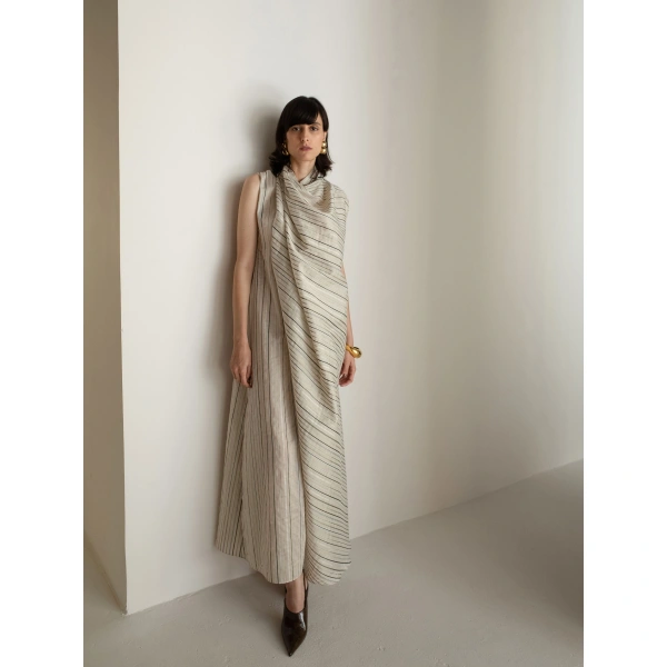 Sandra Mansour Forgotten Line Dress in Stripe, view 2