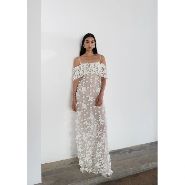 Sandra Mansour Fragment Dress in Off White, view 2