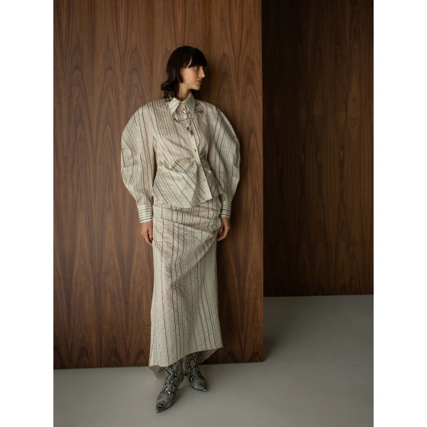 Sandra Mansour Grounded Shirt in Stripe, view 2