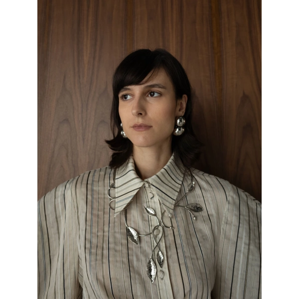 Sandra Mansour Grounded Shirt in Stripe, view 3
