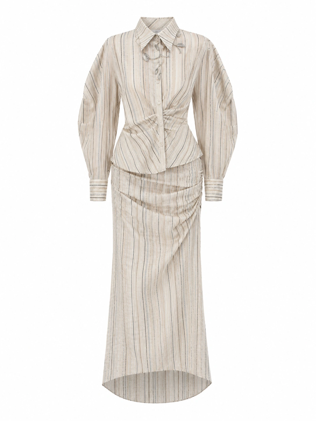 Sandra Mansour Grounded Shirt in Stripe | Shirts | Coveti Sandra Mansour Grounded Shirt in Stripe