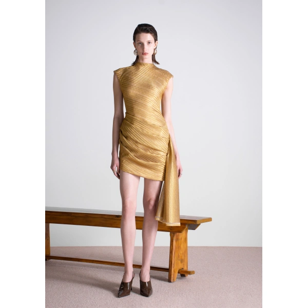 Sandra Mansour Keepsake Dress in Gold, view 2