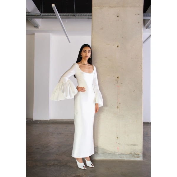 Sandra Mansour La Prudence Dress in Off White, view 2