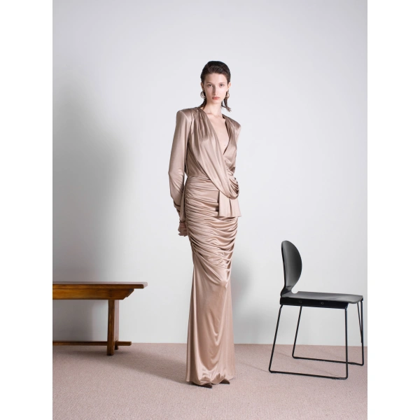 Sandra Mansour Longing Dress in Champagne, view 2