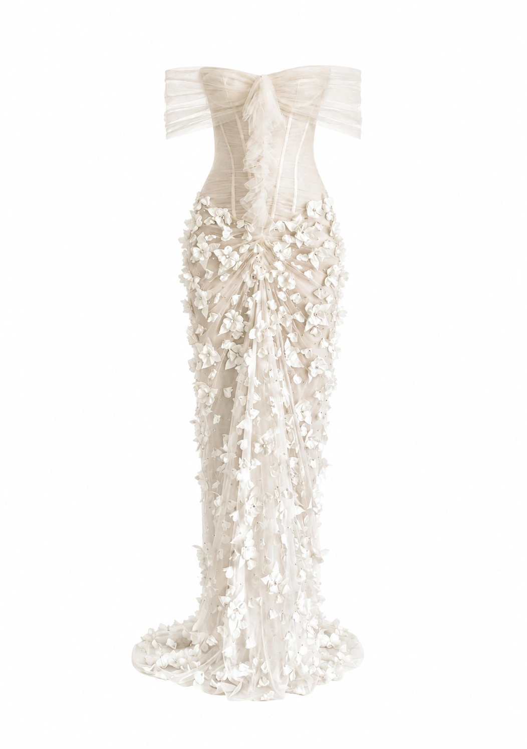 Sandra Mansour Lumière Rasante Dress in Off White | Evening Gowns | Coveti Sandra Mansour Lumière Rasante Dress in Off White