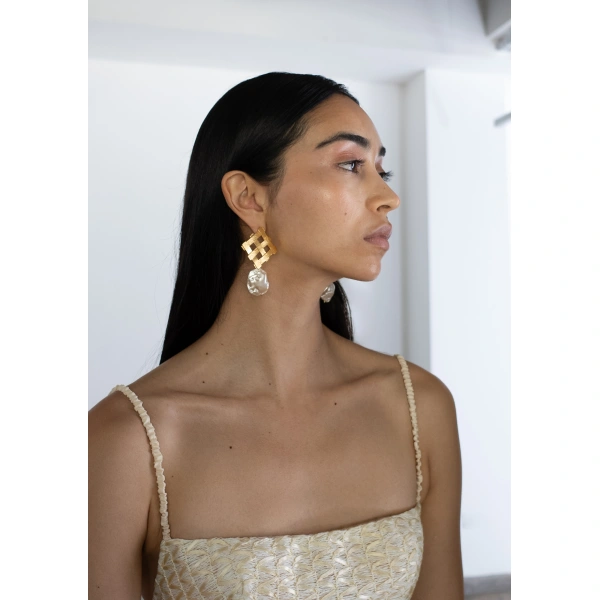 Sandra Mansour Marges Dress in Beige, view 3