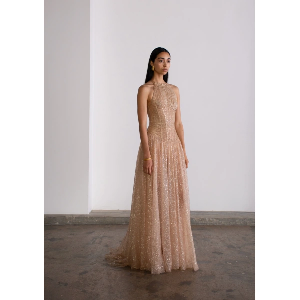 Sandra Mansour Nue Dress in Peach, view 2