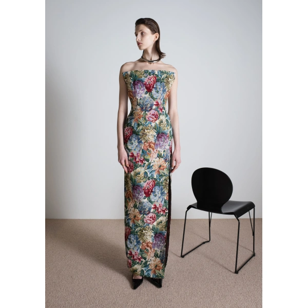 Sandra Mansour Obsession Dress in Floral Jacquard, view 2