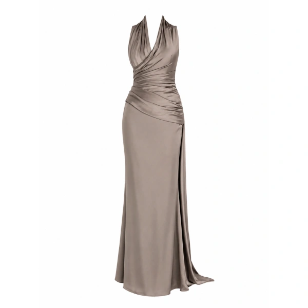 Sandra Mansour Poise Dress in Greige