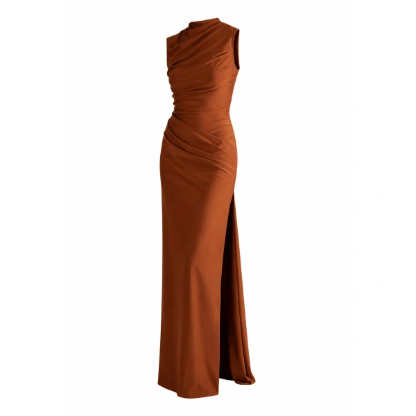 Sans Voix Dress in Rust