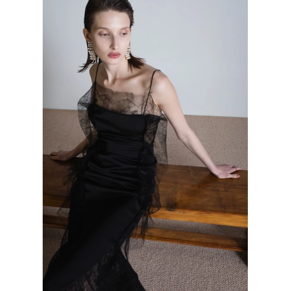 Sandra Mansour Shadowplay Dress in Black, view 3