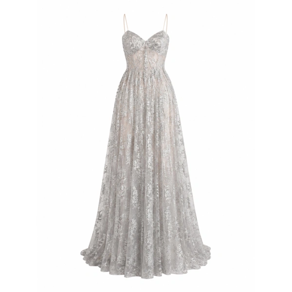 Silent Thread Dress in Silver