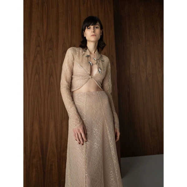 Sandra Mansour Still Top in Beige, view 2