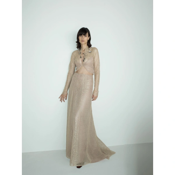 Sandra Mansour Still Top in Beige, view 3