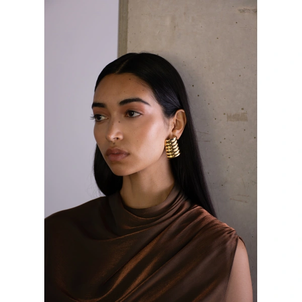 Sandra Mansour Tension Douce Dress in Bronze, view 3