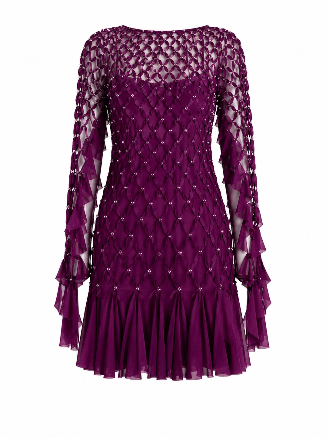 Sandra Mansour Tone Dress in Plum | Mini Dresses | Coveti Sandra Mansour Tone Dress in Plum