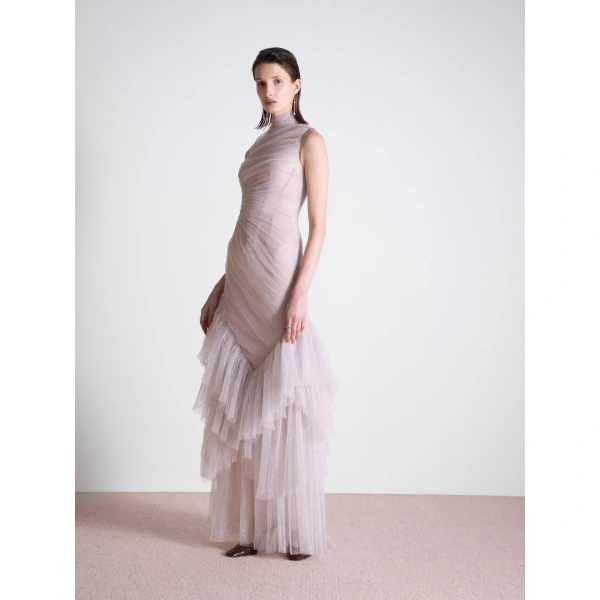 Sandra Mansour Untamed Dress in Dusty Pink, view 2